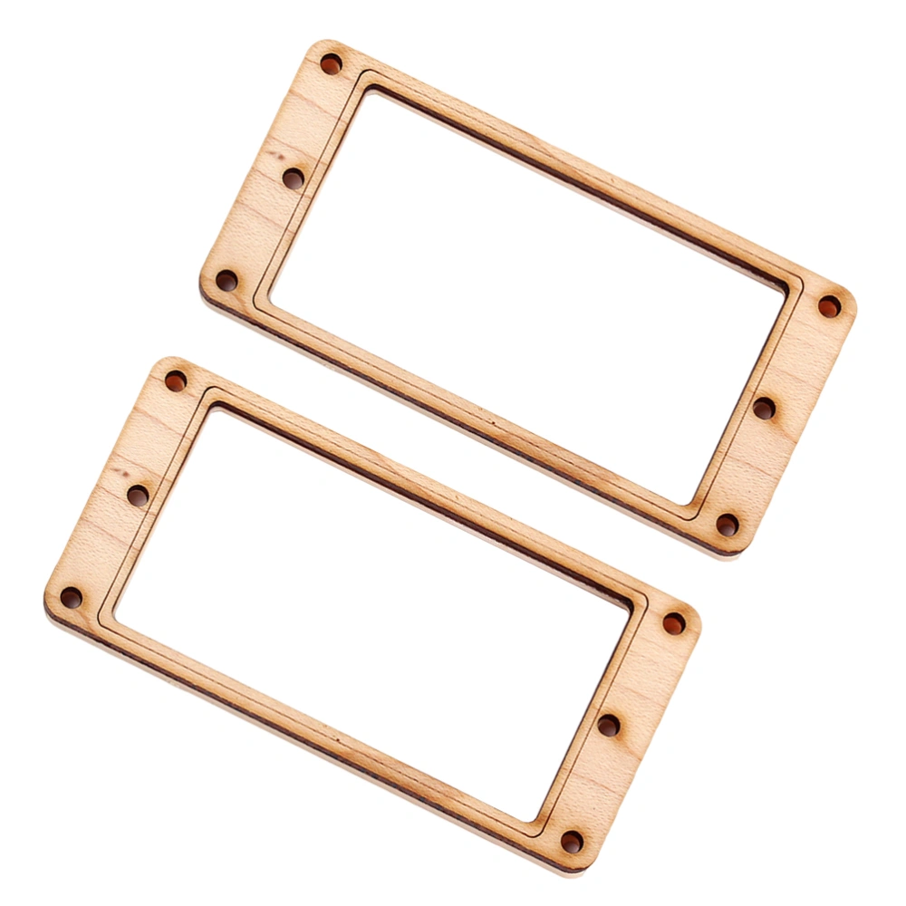 2pcs Maple Wood Plastic Slanted Double Coil Electric Guitar Pickup Ring Humbucker Frame Mounting Ring with 8 Screws GB305I (Khaki)