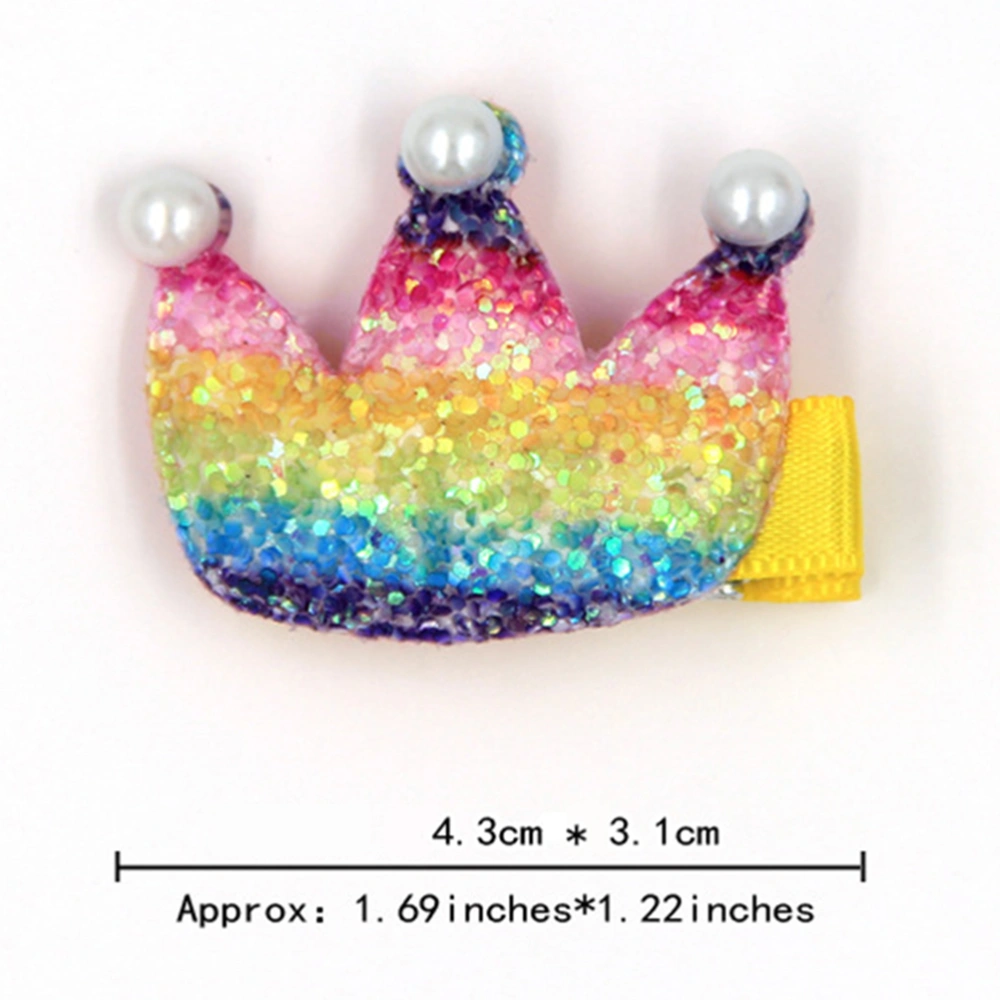 6pcs Adorable Glitter Shiny Pearl Crown Hair Clip Hair Pin Bobby Pin Hair Barrette for Kids Girls (1# + 2# + 3# + 4# + 5# + 6#)