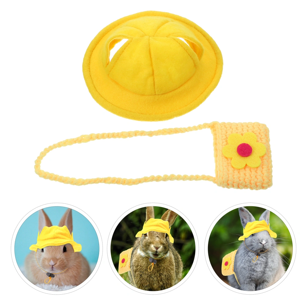 1 Set of Small Pouch and Hat for Rabbit Pet Rabbit Costume Festival Decor