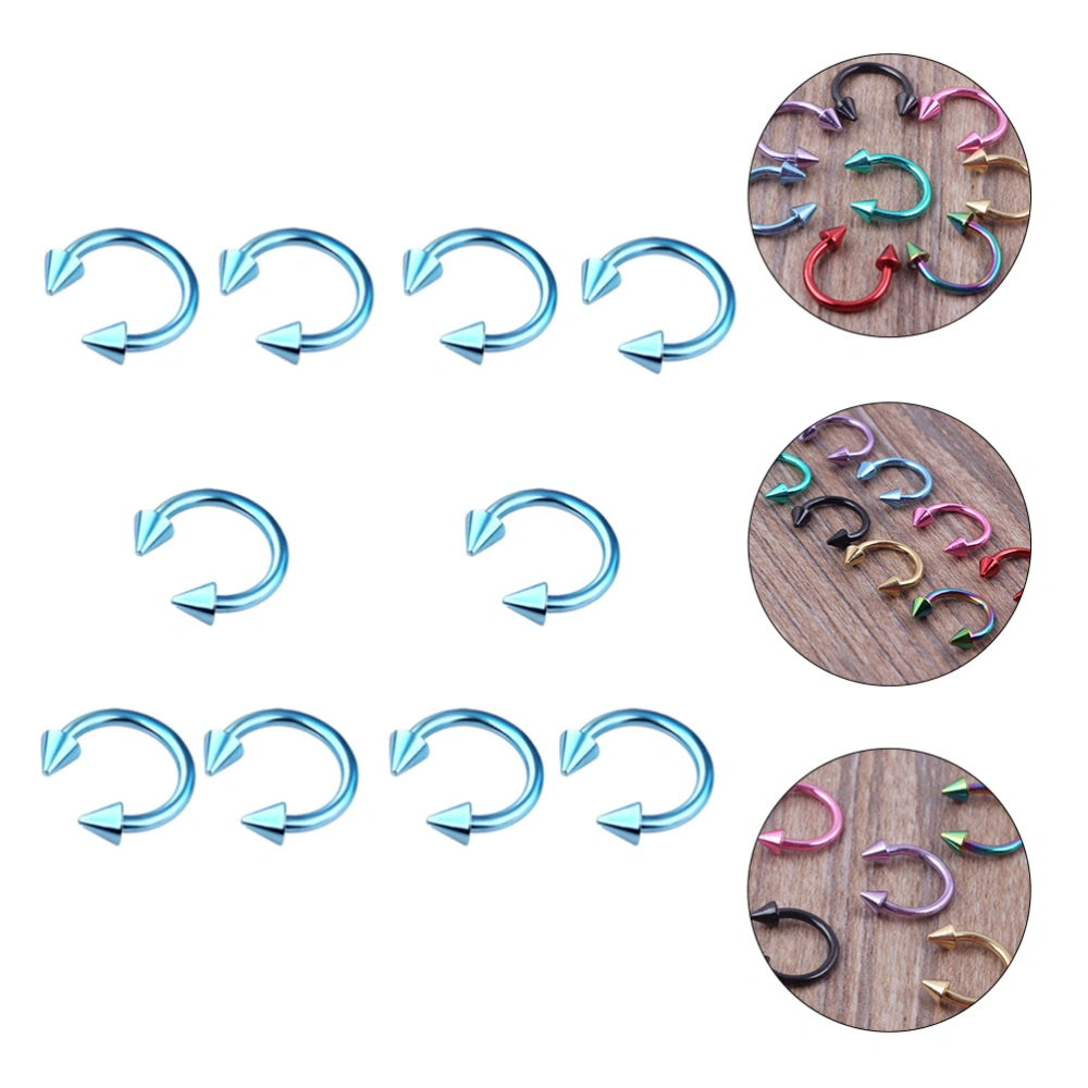 10Pcs Stainless Steel Nose Rings Ear Bone Studs Piercing Jewelry Nose Accessory