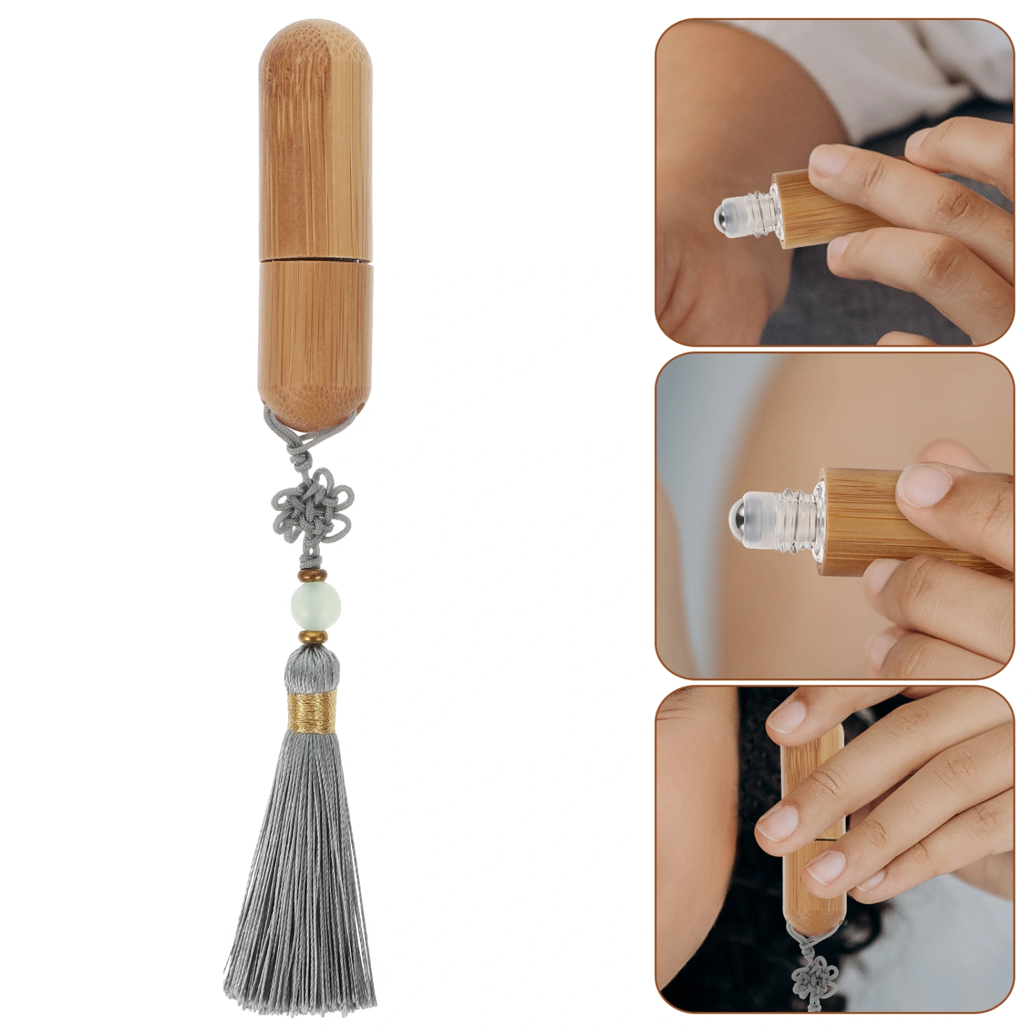 Chinese Style Tassel Bamboo Ball Bottle Perfume Essential Oil Sub-bottle