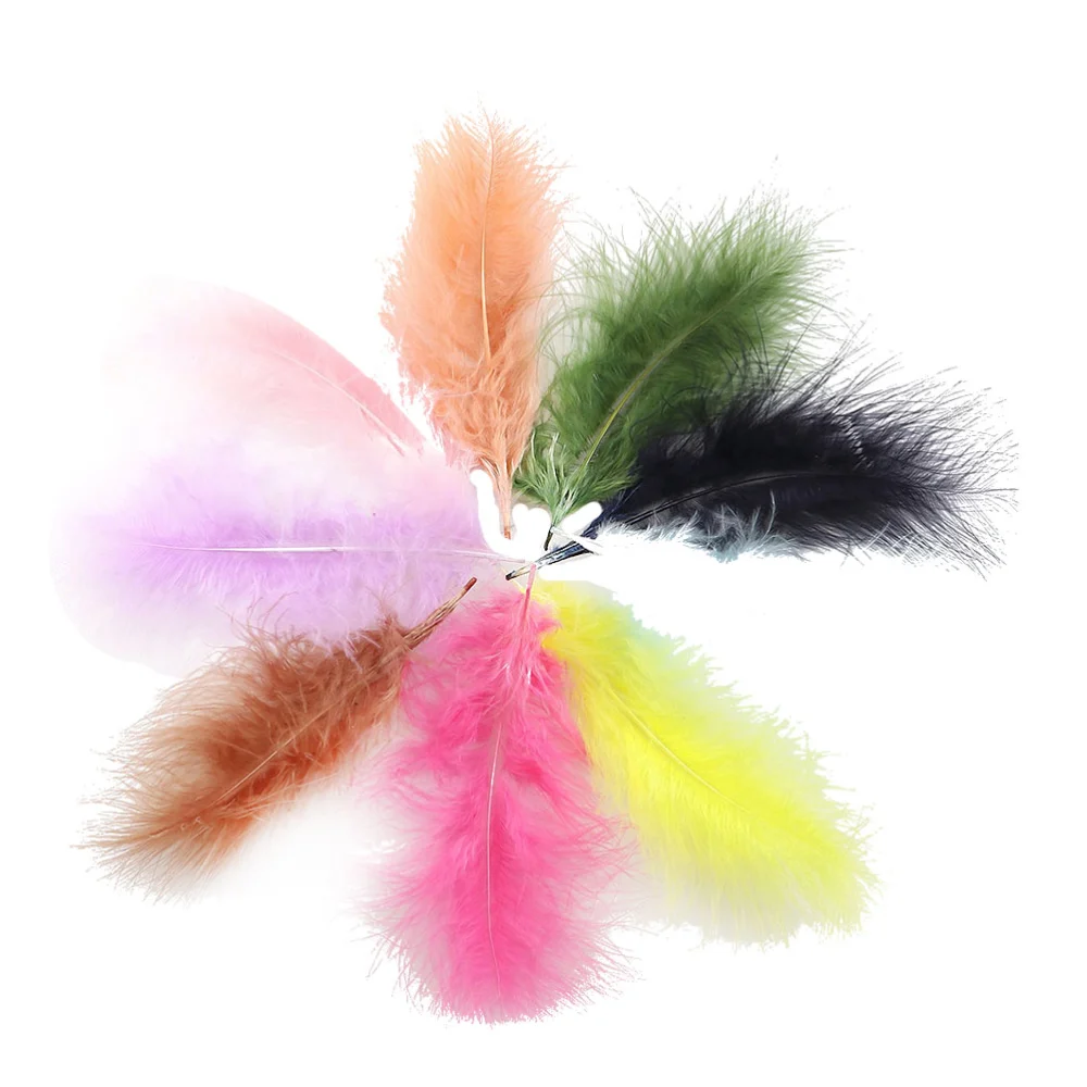 40pcs Nature Feather Colorful Feather for DIY Craft Wedding Home Party Decoration (Random Color)