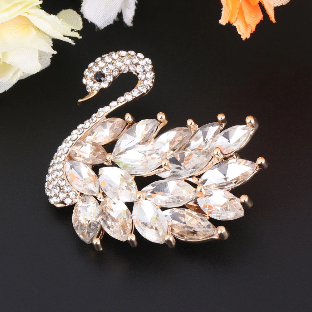 1pc Swan Brooch Zircon Alloy Brooch Brooch Pin Elegant Corsage Fashion Jewelry for Women Lady