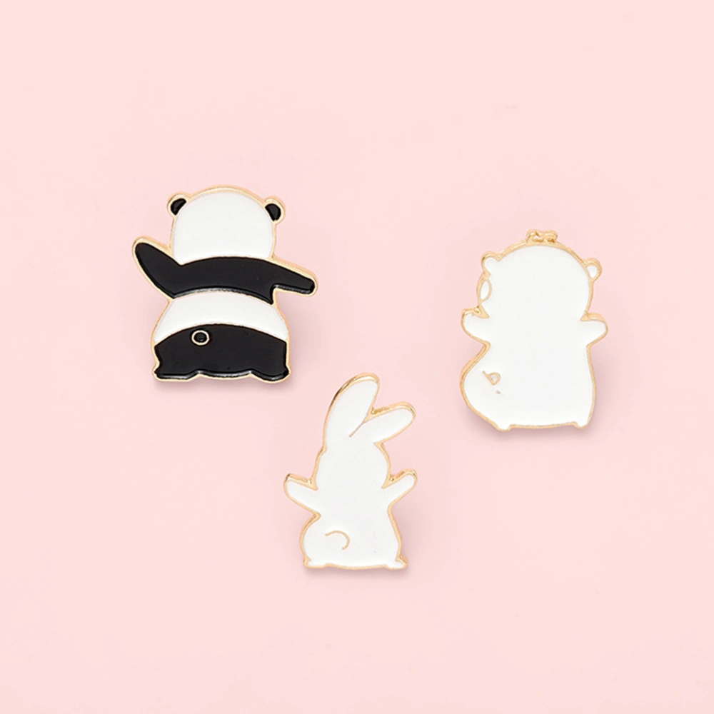 3Pcs Creative Brooches Alloy Brooches Animal Style Brooches Clothes Accessories