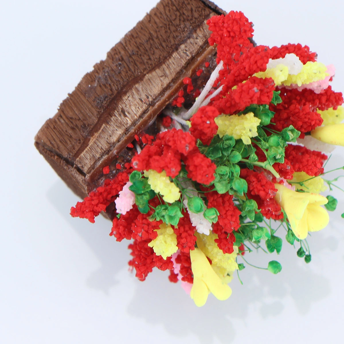 Garden Ornament Simulation Potted Flowers Clay flowers for Mini House Decoration