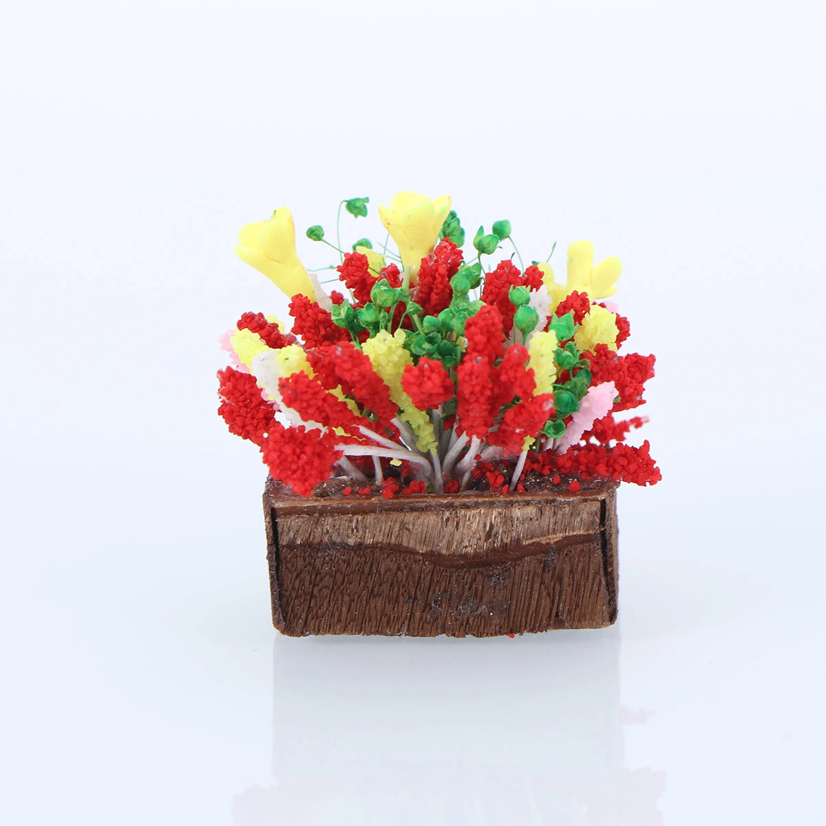 Garden Ornament Simulation Potted Flowers Clay flowers for Mini House Decoration