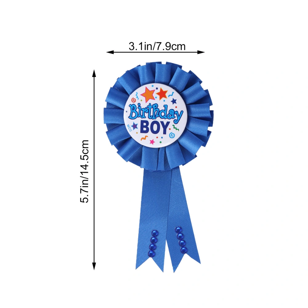 1pcs Birthday Badge Child Kids birthday Party's Decorations Party Supplies (Blue)