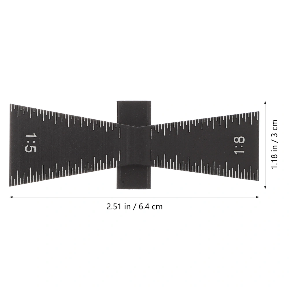 1:5 1:8 Woodworking Scribing Gauge Aluminum Wood Board Stitching Ruler Black