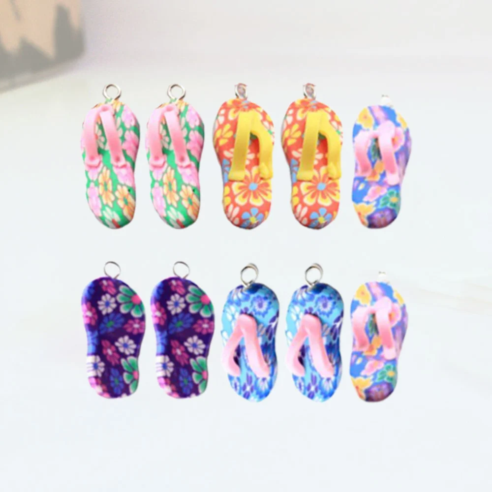 10pcs Clay Pendant Charms Colorful Flop Charms Bracelet Diy Making Accessories for Necklace Jewelry Keychain (Assorted Color)