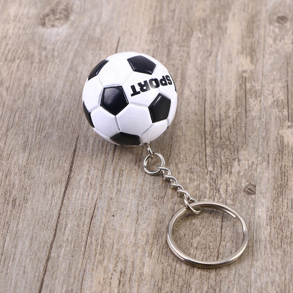 Football Pendant Keyring Simulation Soccor Keychain World Game Memorial Key Chain Decoration (Black)