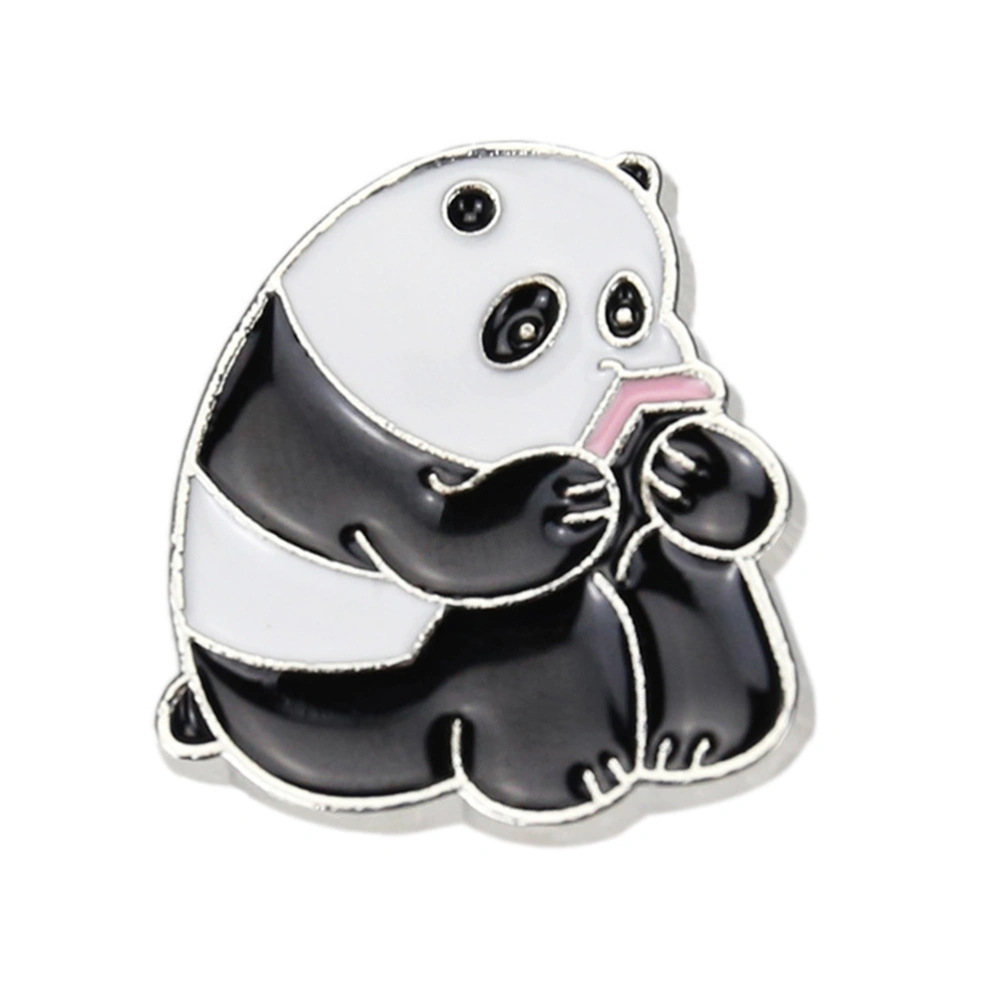 4pcs Panda Shape Breastpin Lovely Brooches Cartoon Brooch Pin Costume Props Decoration Small Gift for Students