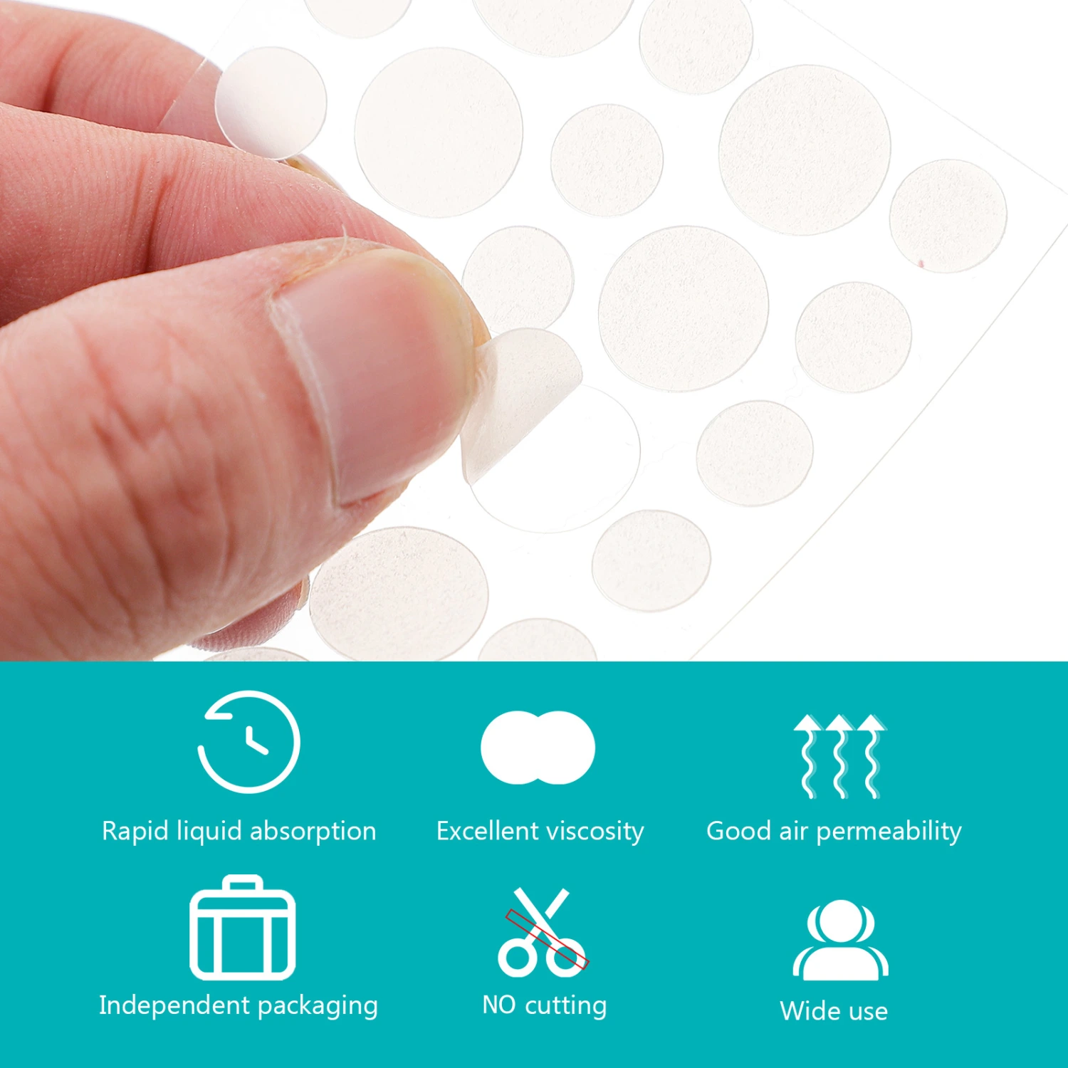 4 Sheets Waterproof Invisible Acne Patches Skin Care Pastes (Transparent)