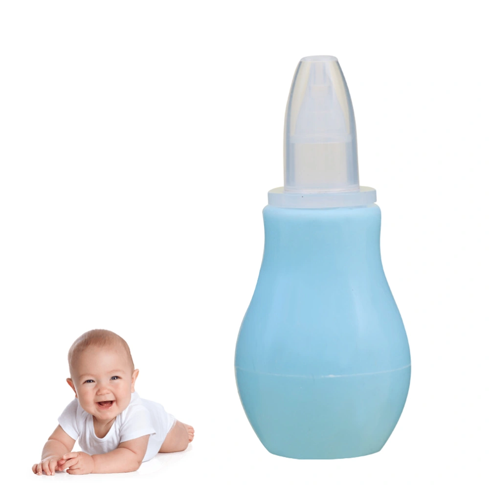 Baby Silicone Infant Nose Aspirator Safe Toddler Nose Cleaner Snot Vacuum Sucker Tip Cleaner Baby Care Products (Blue)