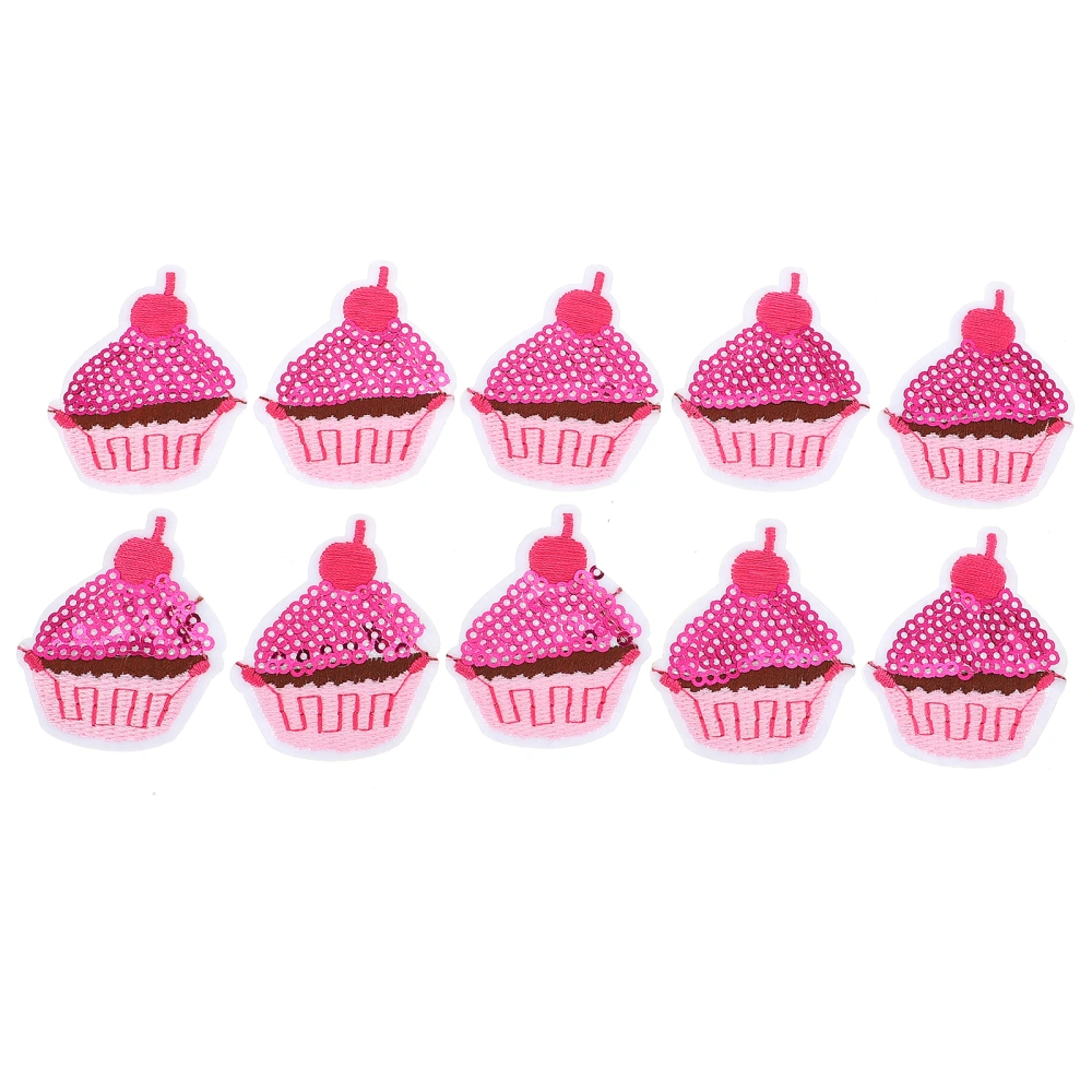 10pcs Sequins Cupcake Cream Iron On Patches Fashion Patch Sewing DIY Supplies