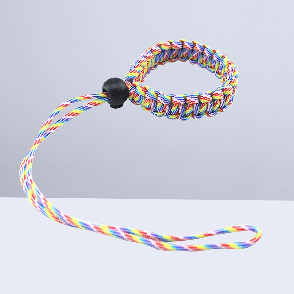 Camera Wrist Strap Braided Paracord Adjustable Safety Hand Lanyard for Cameras and Other Portable Items (Iridescence)