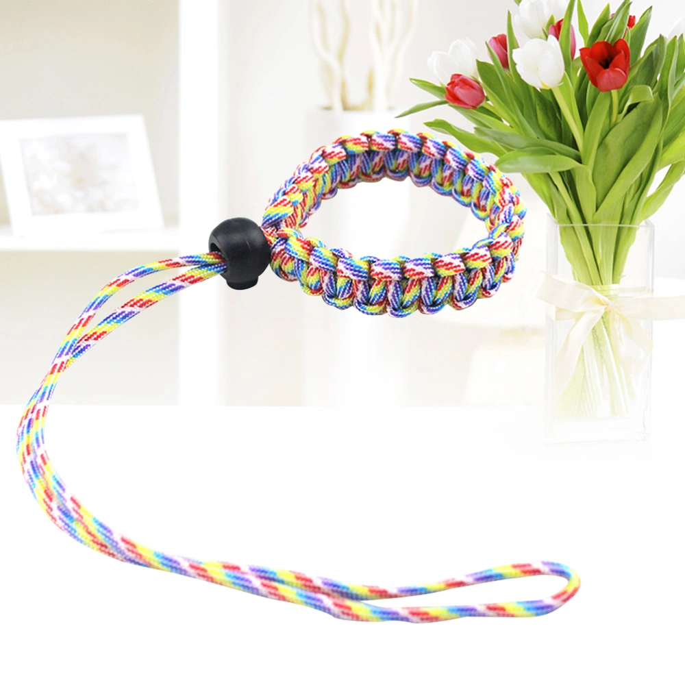 Camera Wrist Strap Braided Paracord Adjustable Safety Hand Lanyard for Cameras and Other Portable Items (Iridescence)