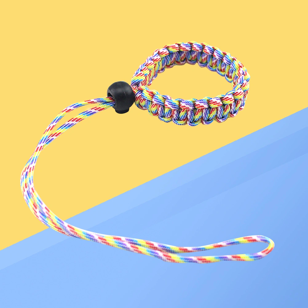 Camera Wrist Strap Braided Paracord Adjustable Safety Hand Lanyard for Cameras and Other Portable Items (Iridescence)