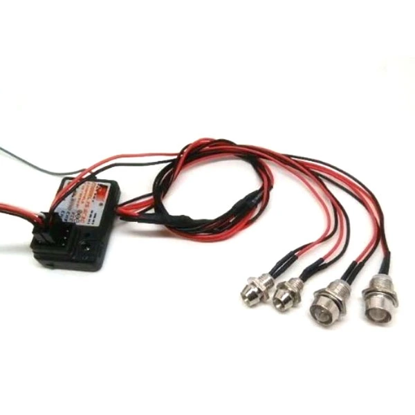 2 White 2 Red Super Bright LED Headlight Taillight 4-LEDs RC LED Light Kit for RC Car /Truck