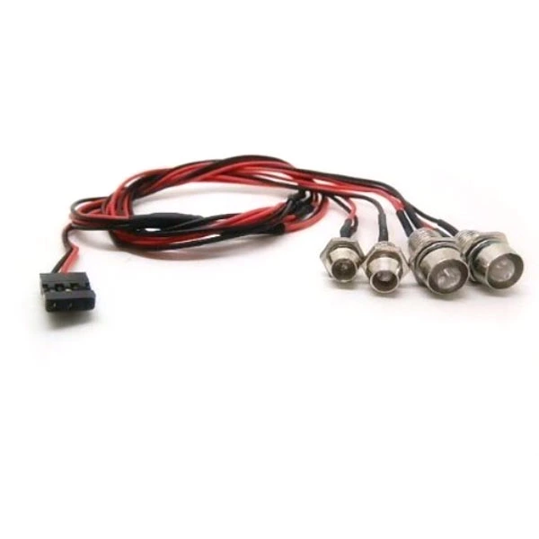 2 White 2 Red Super Bright LED Headlight Taillight 4-LEDs RC LED Light Kit for RC Car /Truck