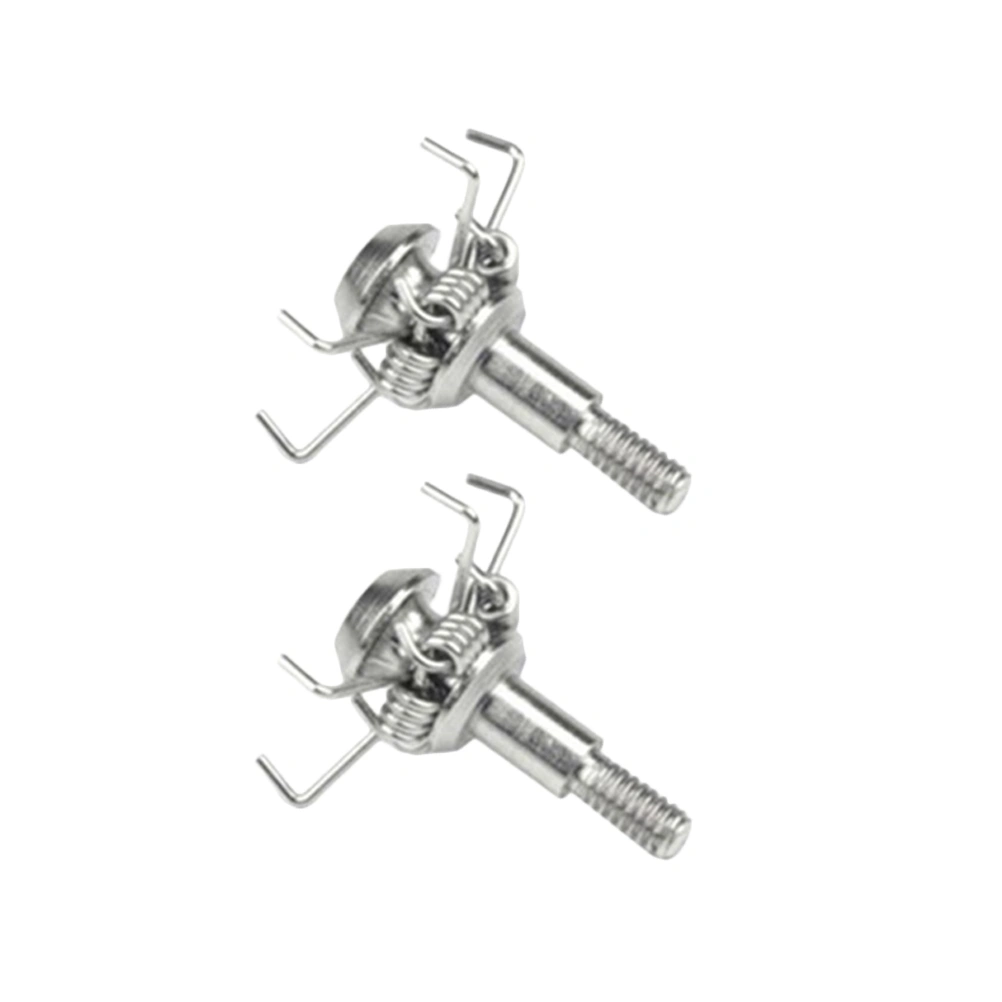 2PCS 6.2mm Thread Judo Arrow Tips Archery Arrowhead Broadheads Accessory for Compound Bow Recurve Bow (Silver)