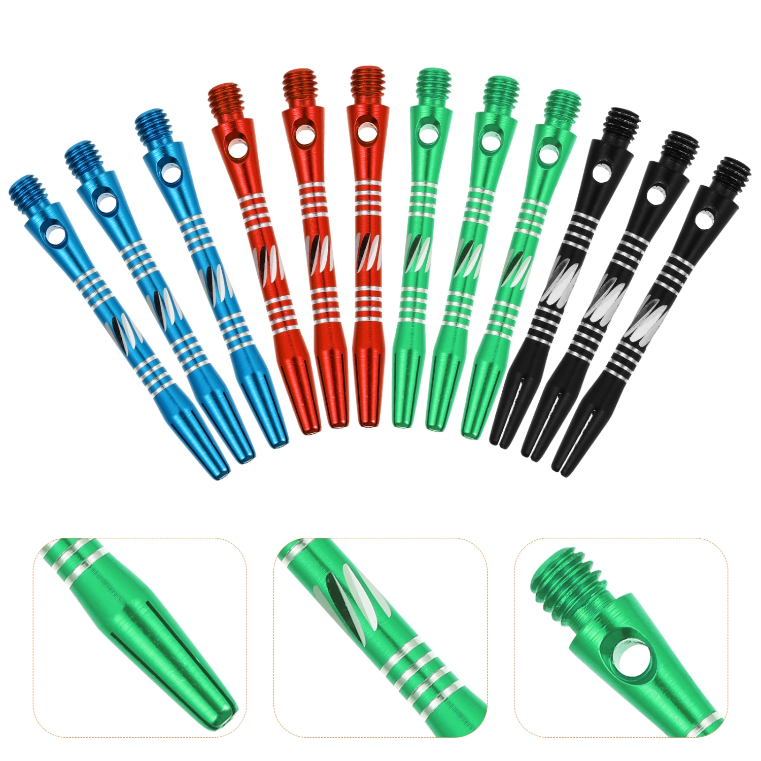 12pcs Aluminium Alloy 46mm Dart Shafts 2BA Standard Thread Accessories
