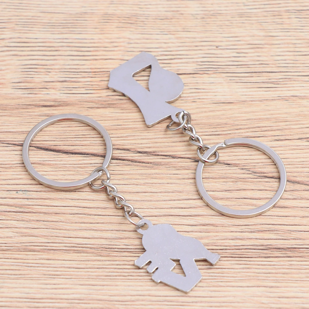 1 Pair of "Forever Love You" Couple Lovers Heart Shaped Keychain Set Valentine's Day Love Gift