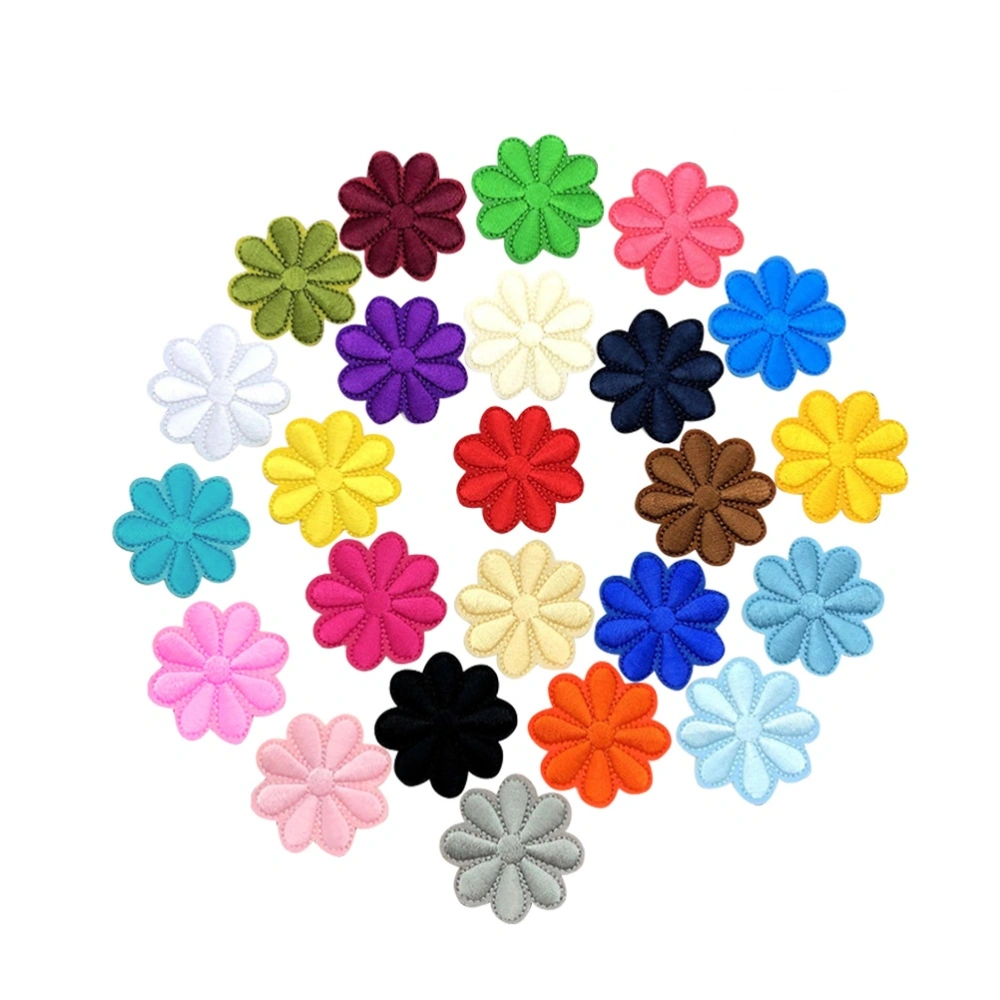 20pcs Assorted Flower Embroidered Sewing Patch Applique Clothes Dress Plant Hat Jeans Sewing Flowers Applique DIY Accessory (Random Color)