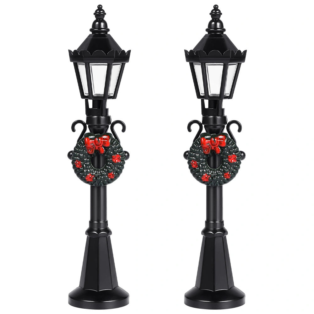 2pcs Mini Street Lights Christmas Decorations Dollhouse Streetlight Miniature Doll House Furniture Ornament