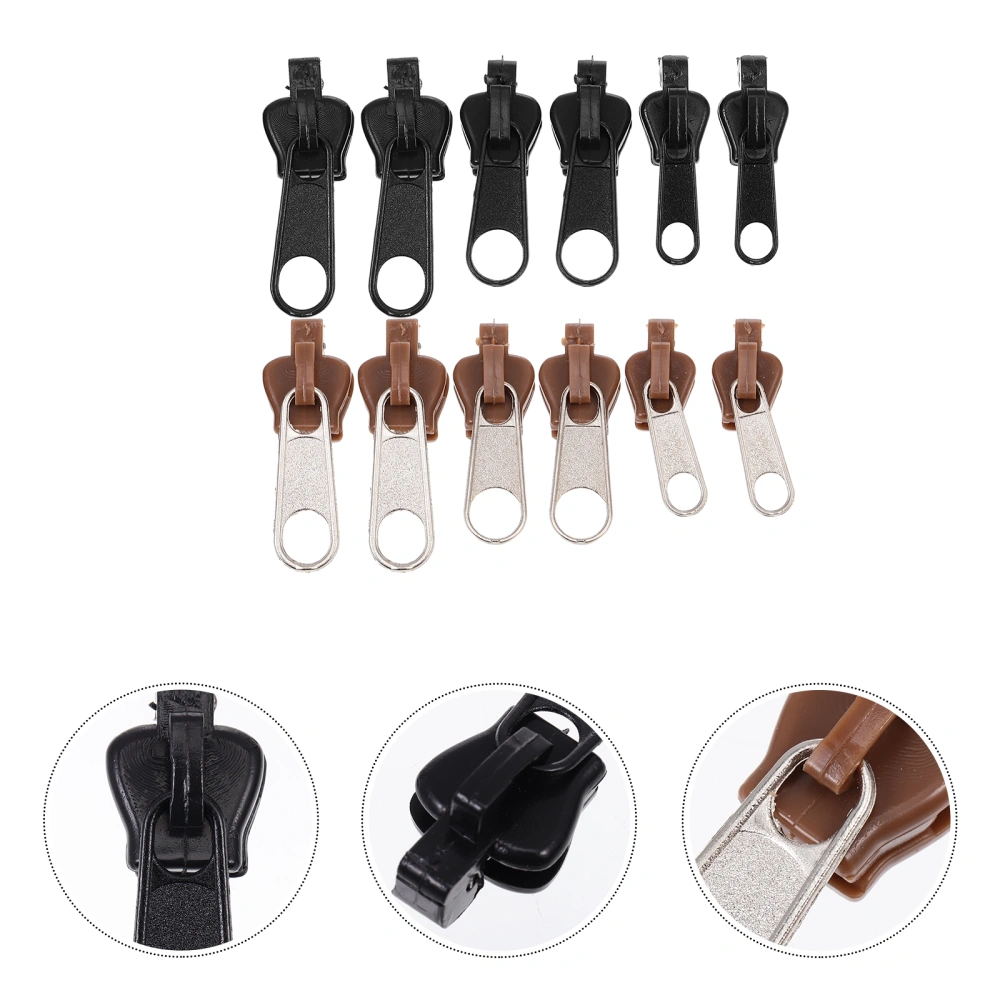 12pcs Alloy Zipper Sliders DIY Zipper Pull Clothes Replacement Zipper Heads