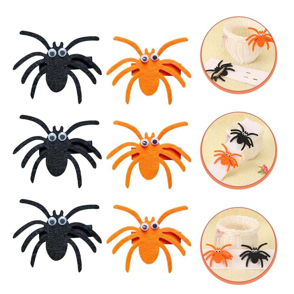 6pcs Halloween Hair Clips Spider Hair Clips Hair Accessories for Children