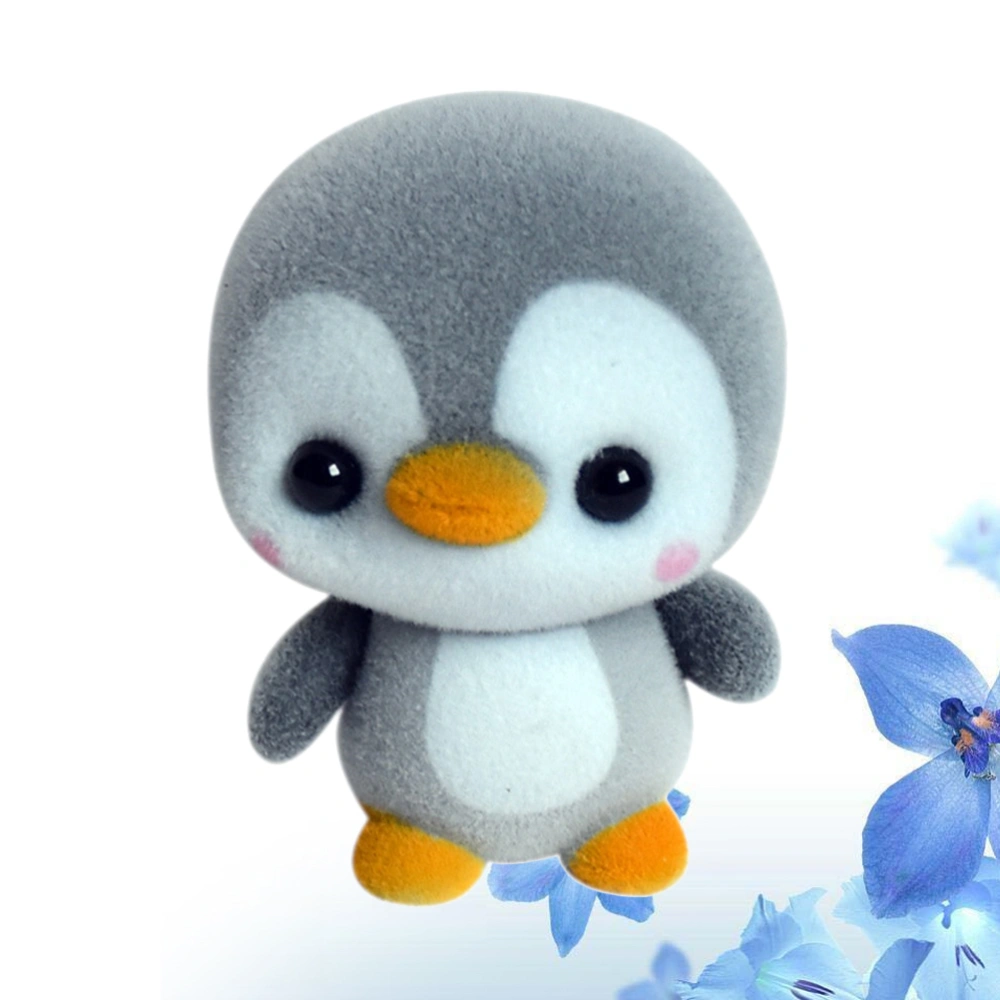 Grey Plush Penguin Dolls Plush Doll Car Decoration Plastic Flocking Plush Penguin Doll Toys