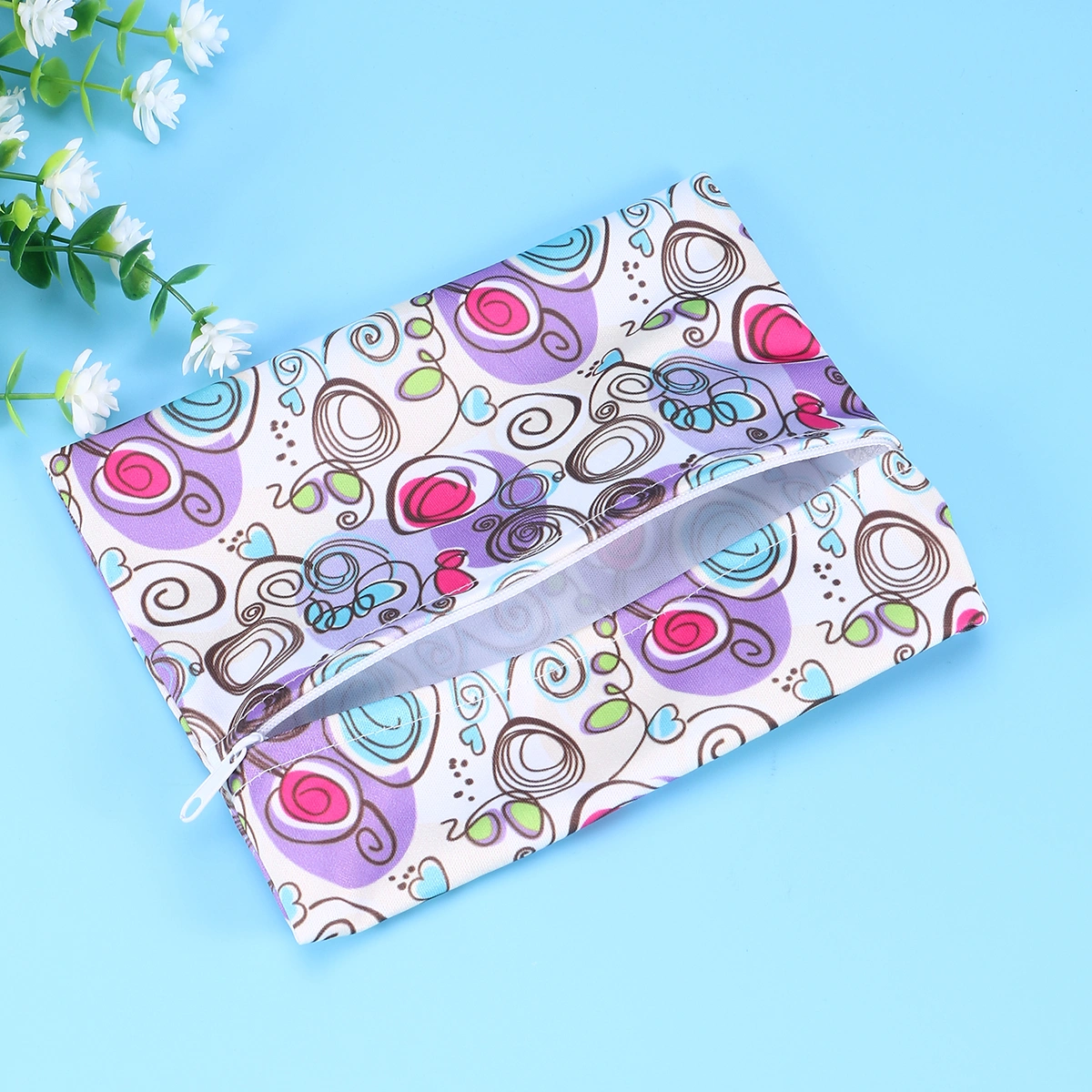 Baby Diaper Bag Washable Waterproof Diaper Storage Pouch for Outdoor Walking (Random Pattern)