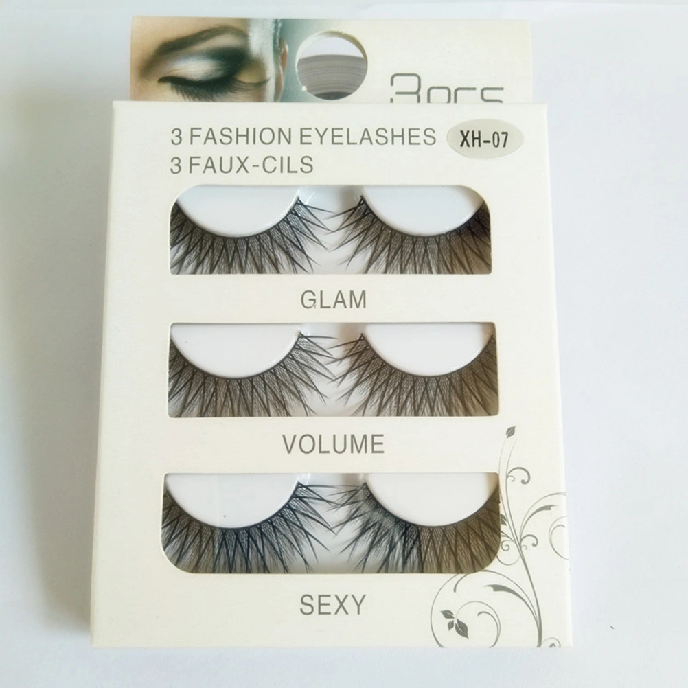 3 Pair of Women False Eyelashes Cross Fake Eyelashes Natural Eyelashes Makeup Fake Eyelashes XH-07