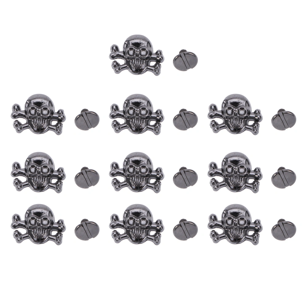 10pcs Chic DIY Ghost Head Studs Punk Skull Stud DIY Rivet Accessories Shoes Bag Belt Garment Decoration Accessories Punk Studs Craft (As Shown)