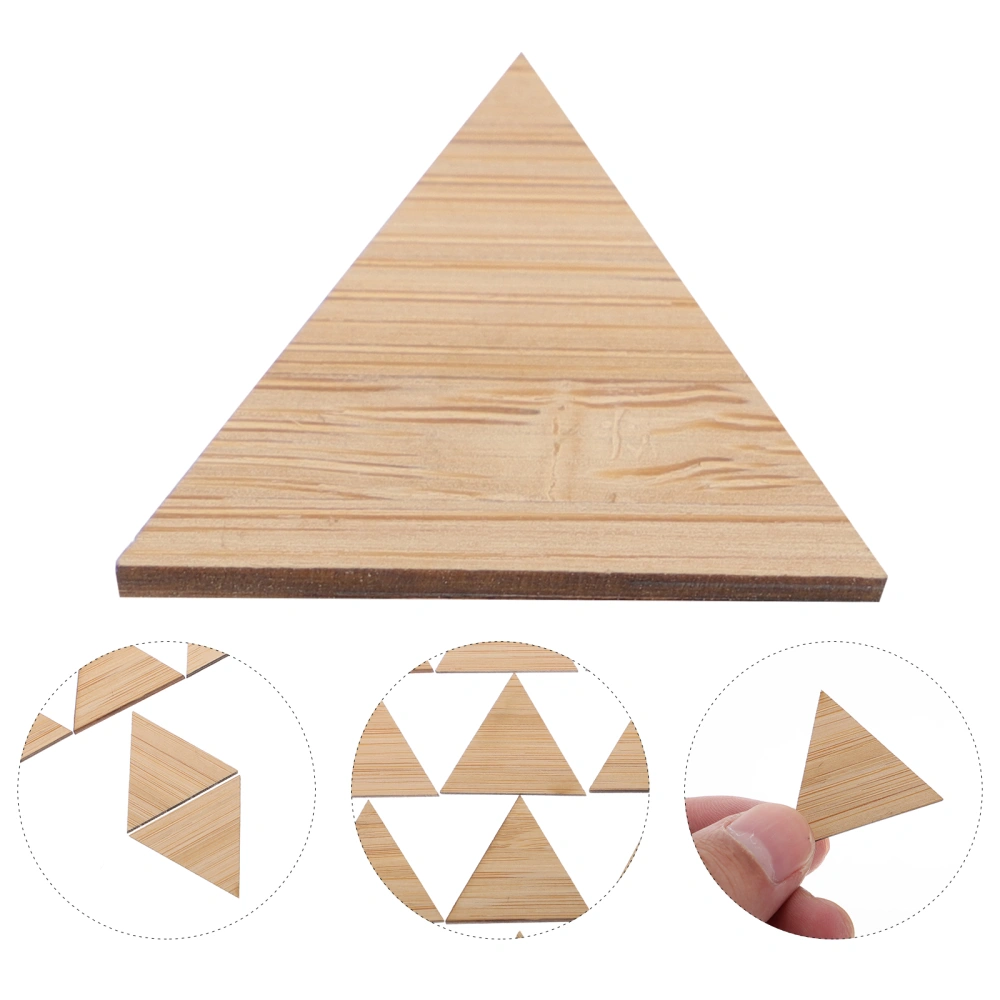 20Pcs Unfinished Bamboo Slices DIY Triangle Bamboo Pieces DIY Blank Bamboo Crafts