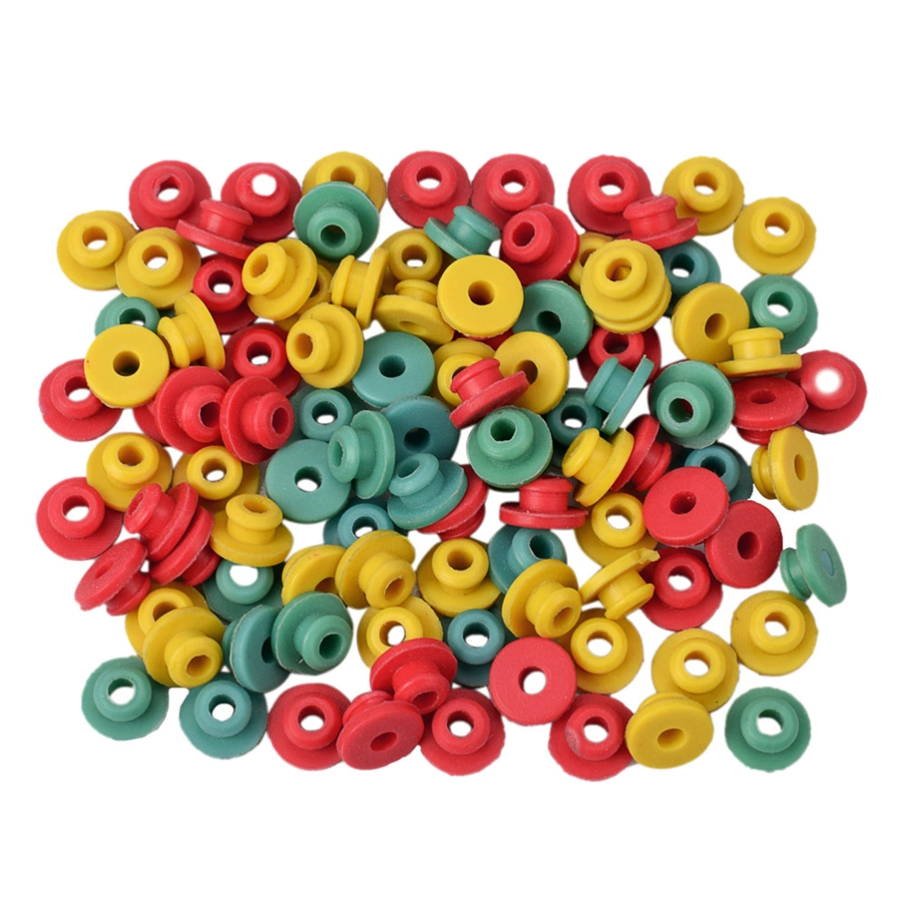 100pcs Silicone Pin Cushion Coil Machine Needles Grommets Auxiliary Tools (Mixed Color)