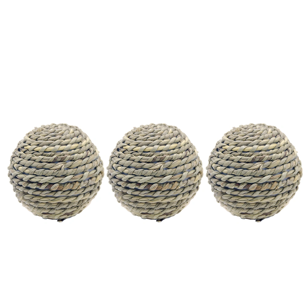 1pc Woven Rattan Round Ball Weaving Water Grass Ball Pet Toy Hamster Chew Toys