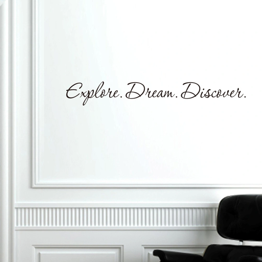 Explore Dream Words Background Wallpaper PVC Art Sticker for Bedroom Living Room