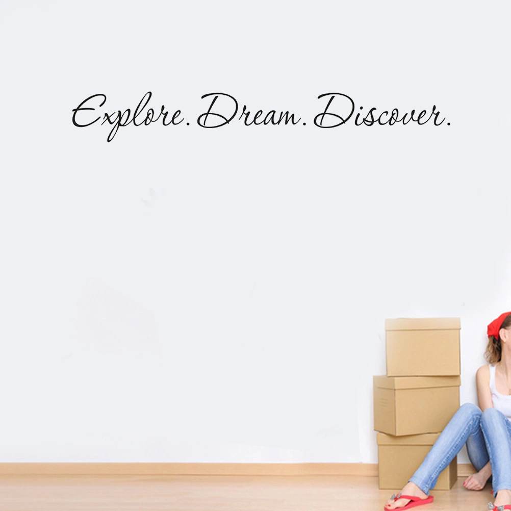 Explore Dream Words Background Wallpaper PVC Art Sticker for Bedroom Living Room