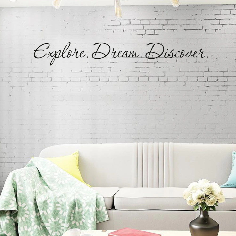 Explore Dream Words Background Wallpaper PVC Art Sticker for Bedroom Living Room