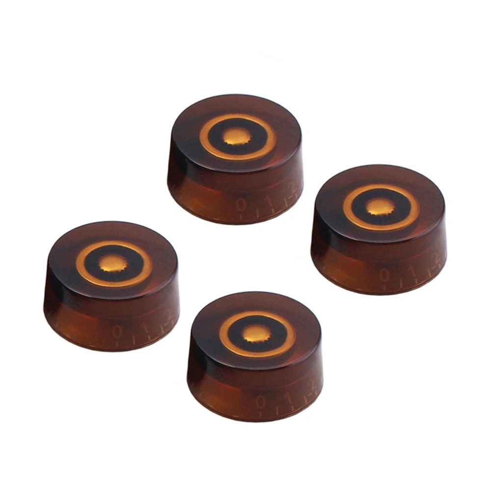 4 PCS/ Set Round Guitar Knobs Volume Tone Control Knobs Rotary Knobs for Epiphone Style Electric Guitar Parts Replacement (Tea Color)