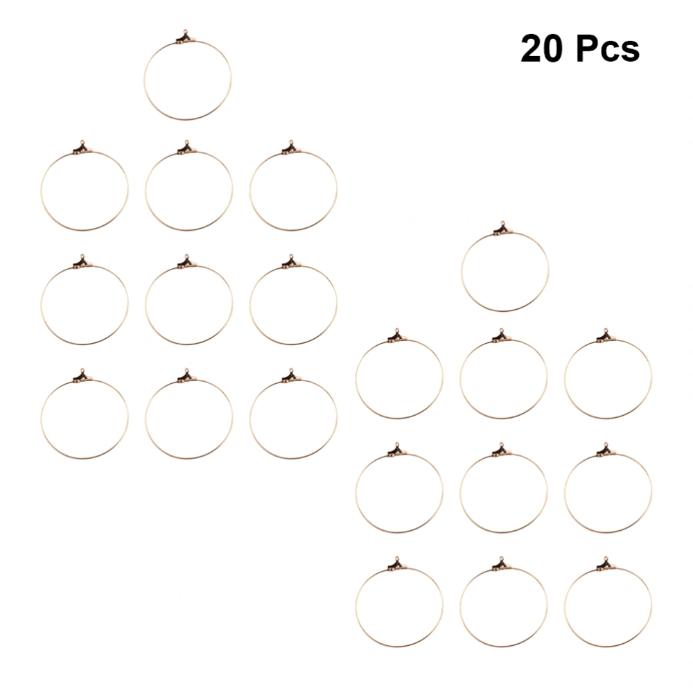 20PCS Simple DIY Earrings Jewelry Making Accessories Copper Ear Clips for Women Girl Handcraft (Golden, 50mm)