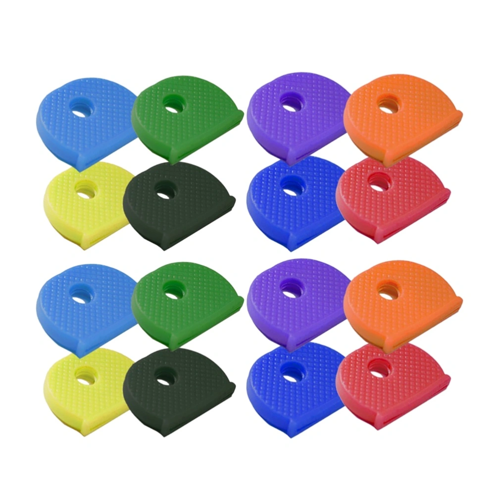 24pcs Key Caps Assorted Color PVC Key Covers Key Identifier Caps Random Color Assorted