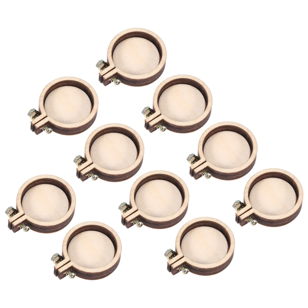 10PCS Wooden Small Embroidered Mini Round Cross Stitch Fixed Frame Sewing Accessories