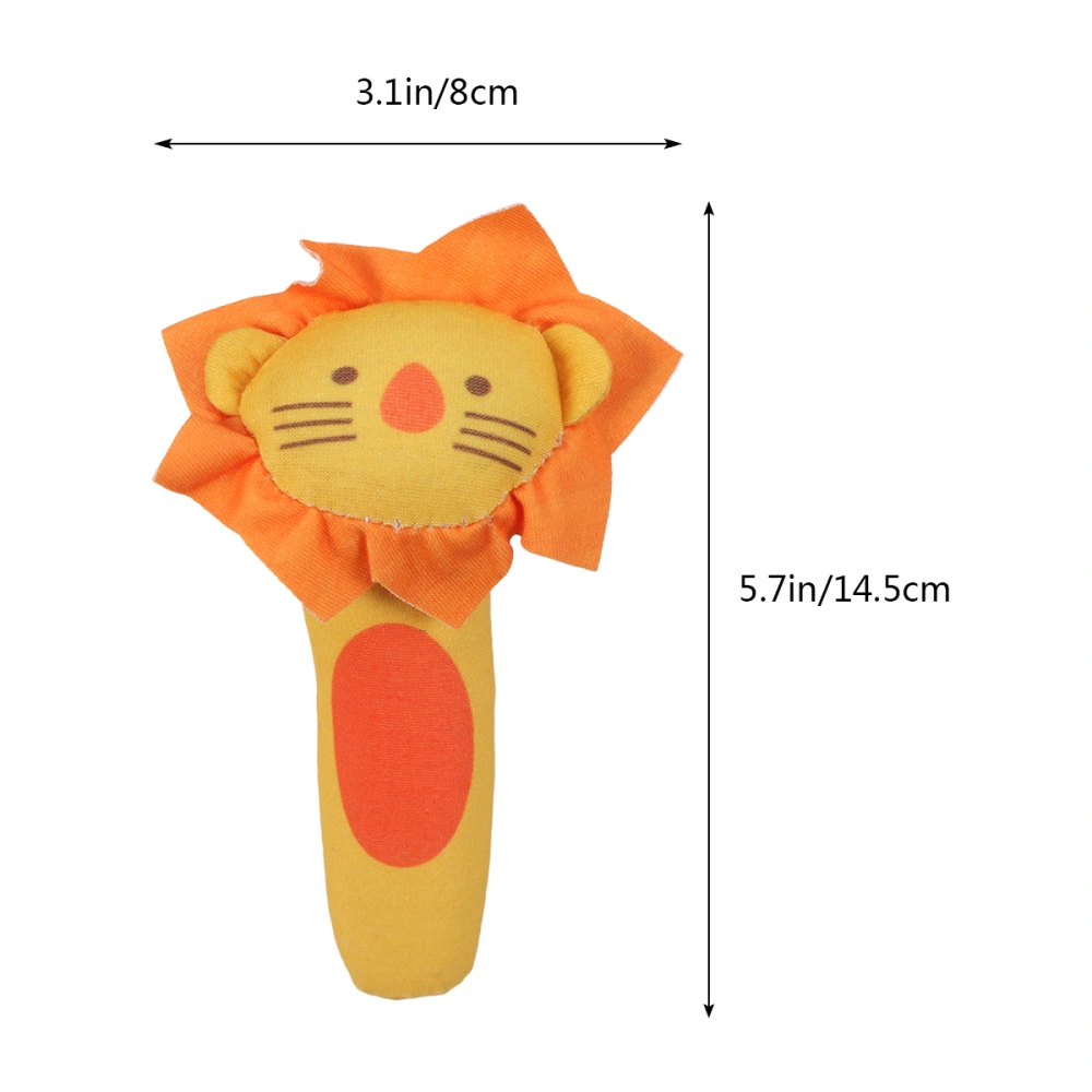 Cartoon Stuffed Animal Toys Baby Hand Rattle Toys Infant Dolls for Newborn Toddlers (Lion)