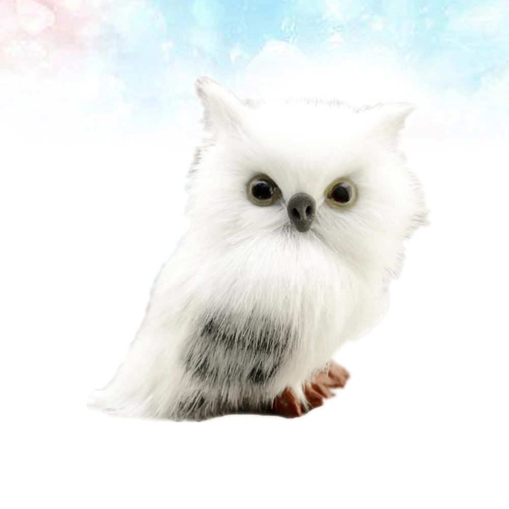 Christmas Simulation Mockup Owl Decoration Mini Desktop Decor for Home Office (White)