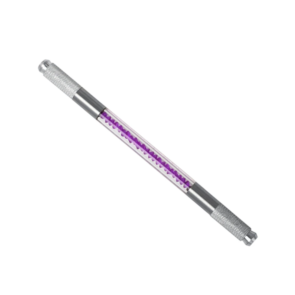 1pc Semi-Permanent Eyebrow Pen Double-end Rhinestone Fill Pen Multifunction Eyebrow Embroidery Manual Pen (Purple)