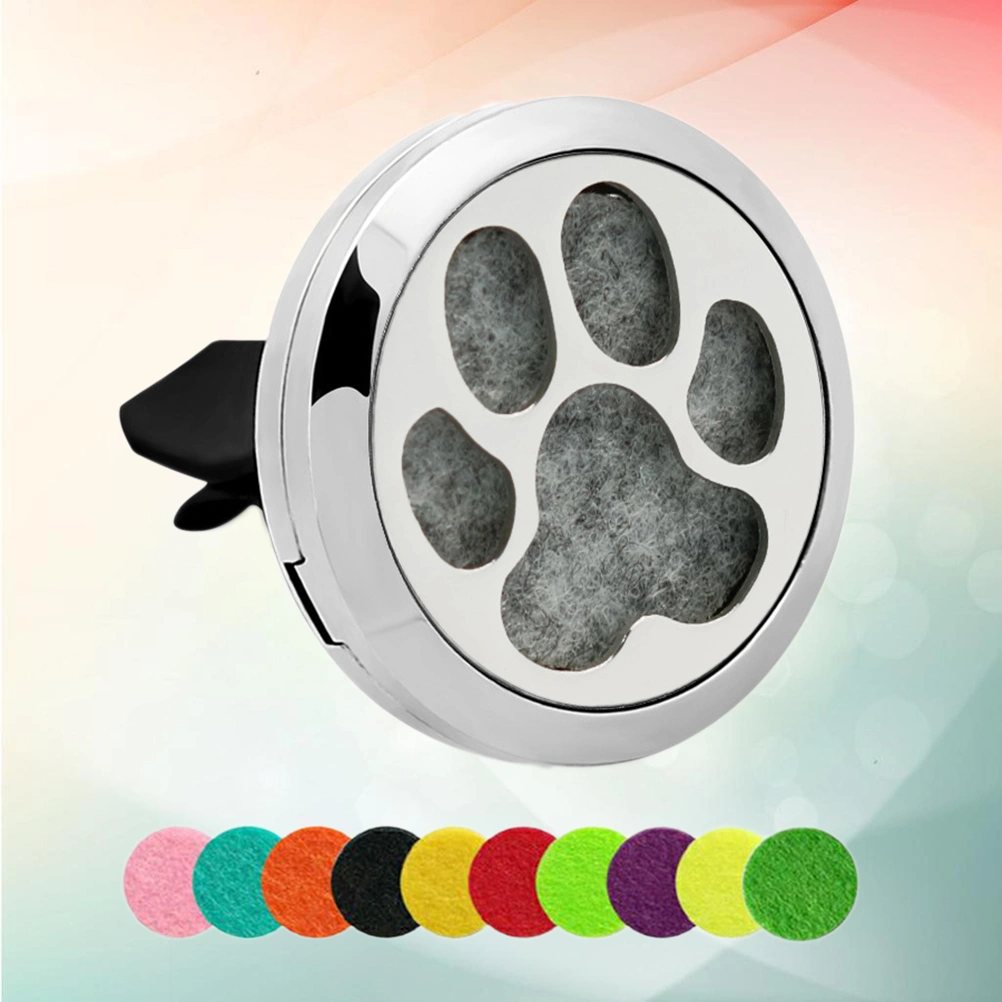 30mm Essential Oil Diffuser Car Vent Clip Aromatherapy Air Freshener Floating Charm Locket with 10 Color Refill Pads (Random Color)