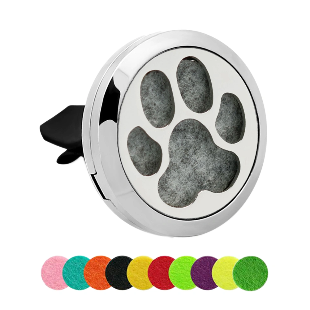 30mm Essential Oil Diffuser Car Vent Clip Aromatherapy Air Freshener Floating Charm Locket with 10 Color Refill Pads (Random Color)