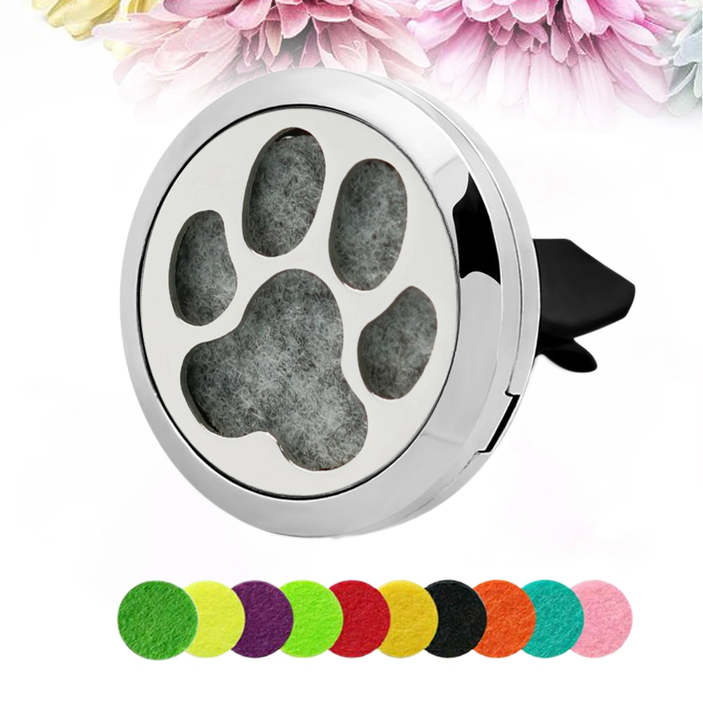 30mm Essential Oil Diffuser Car Vent Clip Aromatherapy Air Freshener Floating Charm Locket with 10 Color Refill Pads (Random Color)